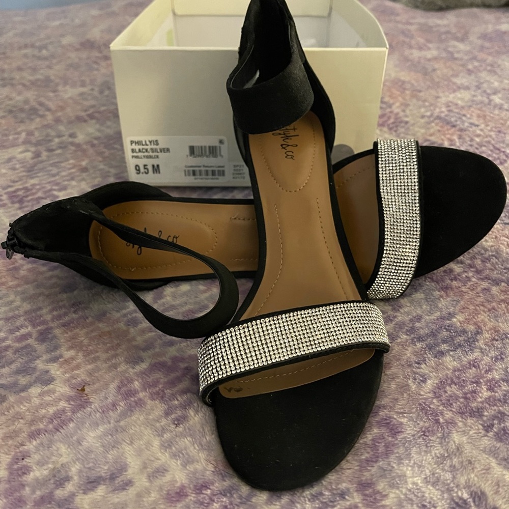 Women’s Fancy & Sexy Heels with Rhinestones - Worn once
